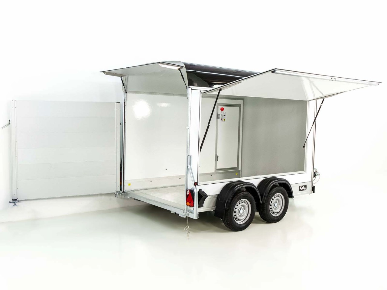 Debon Kofferanhänger C500 Sandwich 164x300cm H:200cm 2,0t|Alu|Polybug|Tür|schwarz-Neu